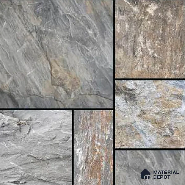 Stone Look Floor Tile TL 09376 | Matte Finish 16 x 16 inch Vitrified Tile - 12 mm | Suitable For Kitchen, Bathroom, Bedroom & Office | Pattern Alignment May Vary | 2-3 mm Spacer is Mandatory