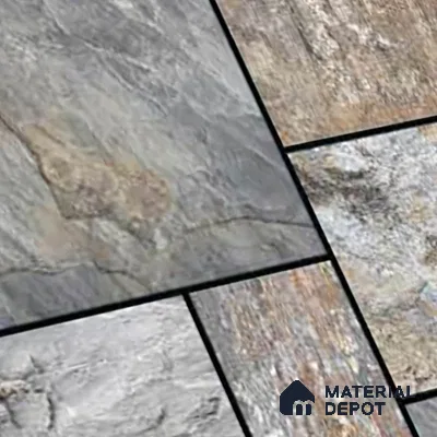 Stone Look Floor Tile TL 09376 | Matte Finish 16 x 16 inch Vitrified Tile - 12 mm | Suitable For Kitchen, Bathroom, Bedroom & Office | Pattern Alignment May Vary | 2-3 mm Spacer is Mandatory