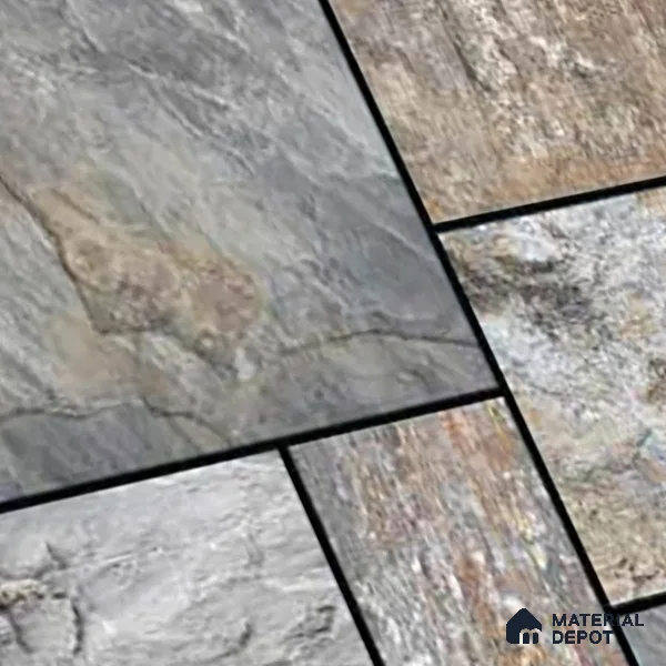 Stone Look Floor Tile TL 09376 | Matte Finish 16 x 16 inch Vitrified Tile - 12 mm | Suitable For Kitchen, Bathroom, Bedroom & Office | Pattern Alignment May Vary | 2-3 mm Spacer is Mandatory