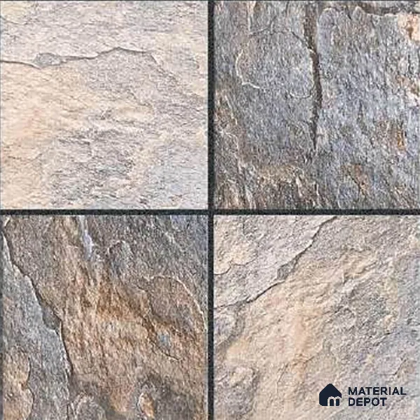 Stone Look Floor Tile TL 09370 | Matte Finish 16 x 16 inch Vitrified Tile - 12 mm | Suitable For Kitchen, Bathroom, Bedroom & Office | Pattern Alignment May Vary | 2-3 mm Spacer is Mandatory