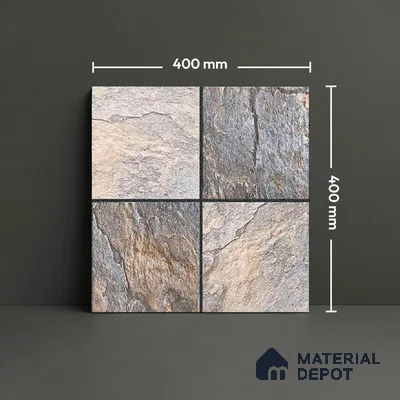 Stone Look Floor Tile TL 09370 | Matte Finish 16 x 16 inch Vitrified Tile - 12 mm | Suitable For Kitchen, Bathroom, Bedroom & Office | Pattern Alignment May Vary | 2-3 mm Spacer is Mandatory