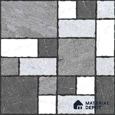 Stone Look Floor Tile TL 09375 | Matte Finish 16 x 16 inch Vitrified Tile - 12 mm | Suitable For Kitchen, Bathroom, Bedroom & Office | Pattern Alignment May Vary | 2-3 mm Spacer is Mandatory