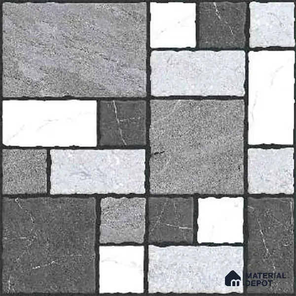 Stone Look Floor Tile TL 09375 | Matte Finish 16 x 16 inch Vitrified Tile - 12 mm | Suitable For Kitchen, Bathroom, Bedroom & Office | Pattern Alignment May Vary | 2-3 mm Spacer is Mandatory