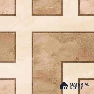 Patterned Look Floor Tile TL 09399 B | Matte Finish 2 ft x 2 ft Vitrified Tile - 12 mm | Suitable For Kitchen, Bathroom, Bedroom & Office | Please Expect a Slight Variation of Pattern