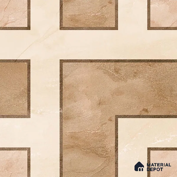 Patterned Look Floor Tile TL 09399 B | Matte Finish 2 ft x 2 ft Vitrified Tile - 12 mm | Suitable For Kitchen, Bathroom, Bedroom & Office | Please Expect a Slight Variation of Pattern