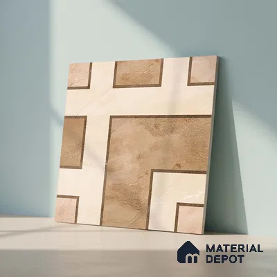 Patterned Look Floor Tile TL 09399 B | Matte Finish 2 ft x 2 ft Vitrified Tile - 12 mm | Suitable For Kitchen, Bathroom, Bedroom & Office | Please Expect a Slight Variation of Pattern