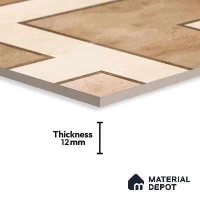 Patterned Look Floor Tile TL 09399 B | Matte Finish 2 ft x 2 ft Vitrified Tile - 12 mm | Suitable For Kitchen, Bathroom, Bedroom & Office | Please Expect a Slight Variation of Pattern