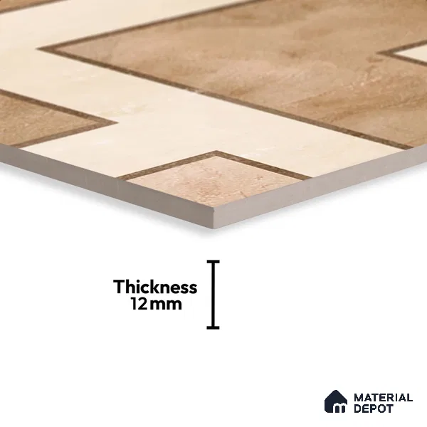 Patterned Look Floor Tile TL 09399 B | Matte Finish 2 ft x 2 ft Vitrified Tile - 12 mm | Suitable For Kitchen, Bathroom, Bedroom & Office | Please Expect a Slight Variation of Pattern