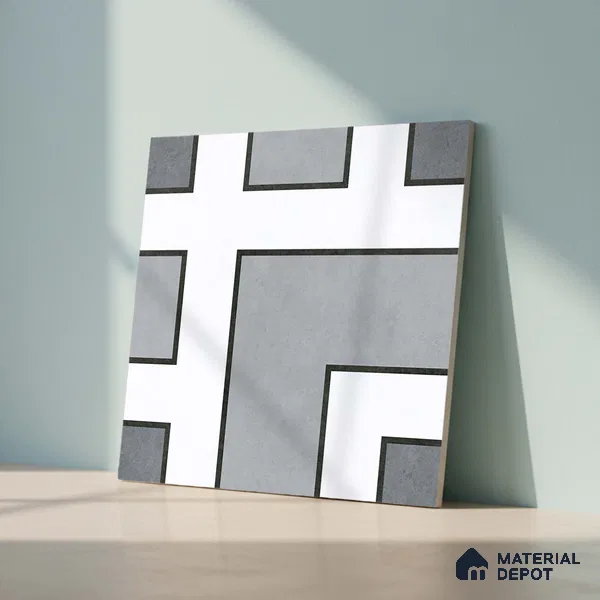 Moroccan Look Floor Tile TL 09399 | Matte Finish 2 ft x 2 ft Vitrified Tile - 12 mm | Suitable For Balcony, Bathroom, Dining Area | Please Expect a Slight Variation of Pattern