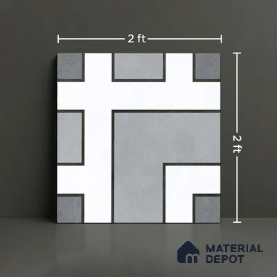 Moroccan Look Floor Tile TL 09399 | Matte Finish 2 ft x 2 ft Vitrified Tile - 12 mm | Suitable For Balcony, Bathroom, Dining Area | Please Expect a Slight Variation of Pattern