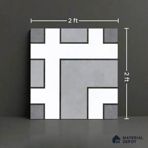 Moroccan Look Floor Tile TL 09399 | Matte Finish 2 ft x 2 ft Vitrified Tile - 12 mm | Suitable For Balcony, Bathroom, Dining Area | Please Expect a Slight Variation of Pattern