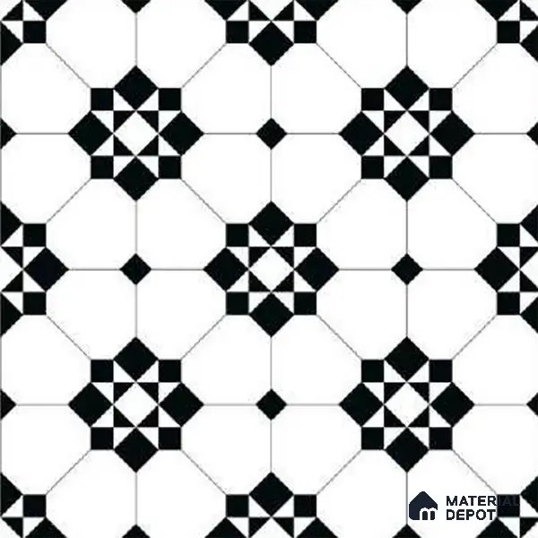 Moroccan Look Floor Tile TL 09386 | Matte Finish 16 x 16 inch Vitrified Tile - 12 mm | Suitable For Kitchen, Bathroom, Bedroom & Office | Pattern Alignment May Vary | 2-3 mm Spacer is Mandatory