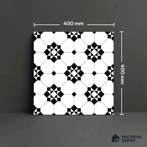 Moroccan Look Floor Tile TL 09386 | Matte Finish 16 x 16 inch Vitrified Tile - 12 mm | Suitable For Kitchen, Bathroom, Bedroom & Office | Pattern Alignment May Vary | 2-3 mm Spacer is Mandatory