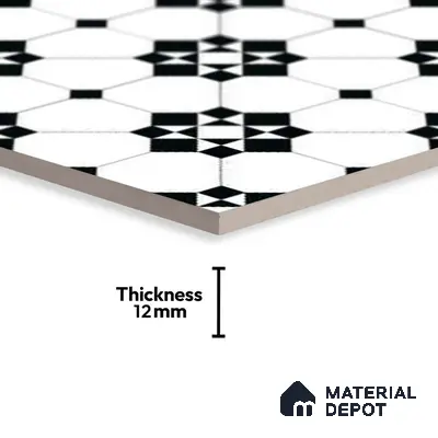 Moroccan Look Floor Tile TL 09386 | Matte Finish 16 x 16 inch Vitrified Tile - 12 mm | Suitable For Kitchen, Bathroom, Bedroom & Office | Pattern Alignment May Vary | 2-3 mm Spacer is Mandatory