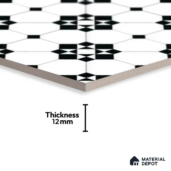 Moroccan Look Floor Tile TL 09386 | Matte Finish 16 x 16 inch Vitrified Tile - 12 mm | Suitable For Kitchen, Bathroom, Bedroom & Office | Pattern Alignment May Vary | 2-3 mm Spacer is Mandatory