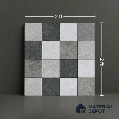 Stone Look Floor Tile TL 09405 | Matte Finish 2 ft x 2 ft Vitrified Tile - 12 mm | Suitable For Kitchen, Bathroom, Bedroom & Office