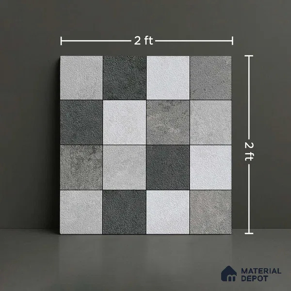 Stone Look Floor Tile TL 09405 | Matte Finish 2 ft x 2 ft Vitrified Tile - 12 mm | Suitable For Kitchen, Bathroom, Bedroom & Office