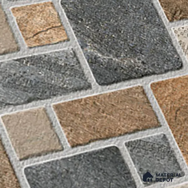 Stone Look Floor Tile TL 09368 | Matte Finish 16 x 16 inch Vitrified Tile - 12 mm | Suitable For Kitchen, Bathroom, Bedroom & Office | Pattern Alignment May Vary | 2-3 mm Spacer is Mandatory