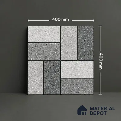 Stone Look Floor Tile TL 09381 | Matte Finish 16 x 16 inch Vitrified Tile - 12 mm | Suitable For Kitchen, Bathroom, Bedroom & Office | Pattern Alignment May Vary | 2-3 mm Spacer is Mandatory