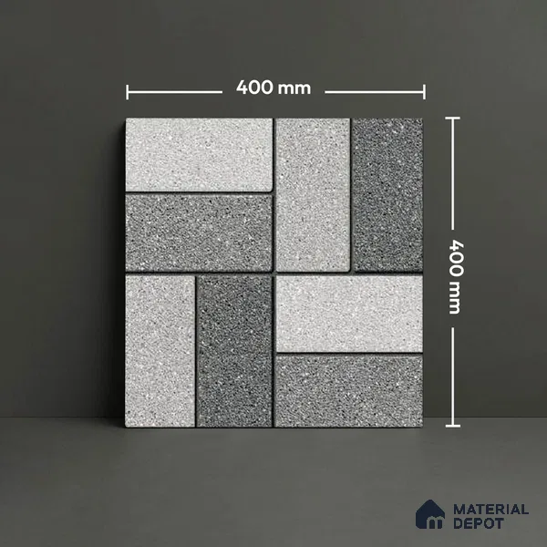 Stone Look Floor Tile TL 09381 | Matte Finish 16 x 16 inch Vitrified Tile - 12 mm | Suitable For Kitchen, Bathroom, Bedroom & Office | Pattern Alignment May Vary | 2-3 mm Spacer is Mandatory