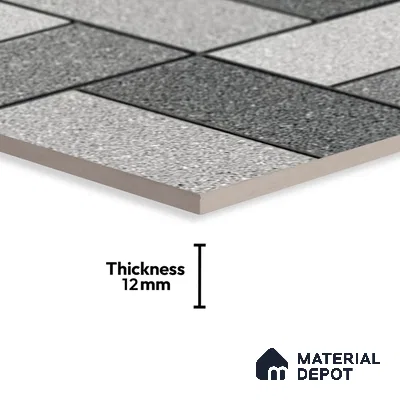 Stone Look Floor Tile TL 09381 | Matte Finish 16 x 16 inch Vitrified Tile - 12 mm | Suitable For Kitchen, Bathroom, Bedroom & Office | Pattern Alignment May Vary | 2-3 mm Spacer is Mandatory