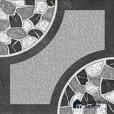 Patterned Look Floor Tile TL 09363 B | Matte Finish 16 x 16 inch Vitrified Tile - 12 mm | Suitable For Kitchen, Bathroom, Bedroom & Office | Pattern Alignment May Vary | 2-3 mm Spacer is Mandatory
