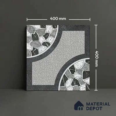 Patterned Look Floor Tile TL 09363 B | Matte Finish 16 x 16 inch Vitrified Tile - 12 mm | Suitable For Kitchen, Bathroom, Bedroom & Office | Pattern Alignment May Vary | 2-3 mm Spacer is Mandatory