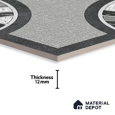 Patterned Look Floor Tile TL 09363 B | Matte Finish 16 x 16 inch Vitrified Tile - 12 mm | Suitable For Kitchen, Bathroom, Bedroom & Office | Pattern Alignment May Vary | 2-3 mm Spacer is Mandatory