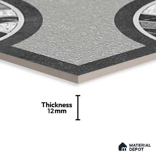 Patterned Look Floor Tile TL 09363 B | Matte Finish 16 x 16 inch Vitrified Tile - 12 mm | Suitable For Kitchen, Bathroom, Bedroom & Office | Pattern Alignment May Vary | 2-3 mm Spacer is Mandatory