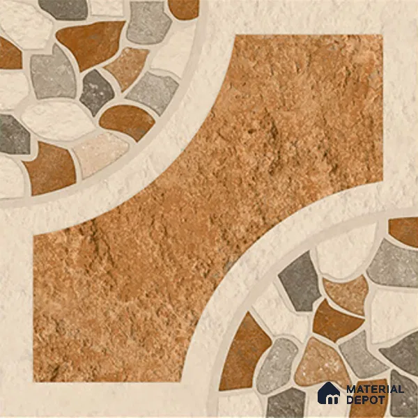 Patterned Look Floor Tile TL 09363 | Matte Finish 16 x 16 inch Vitrified Tile - 12 mm | Suitable For Kitchen, Bathroom, Bedroom & Office | Pattern Alignment May Vary | 2-3 mm Spacer is Mandatory