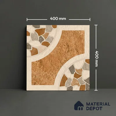 Patterned Look Floor Tile TL 09363 | Matte Finish 16 x 16 inch Vitrified Tile - 12 mm | Suitable For Kitchen, Bathroom, Bedroom & Office | Pattern Alignment May Vary | 2-3 mm Spacer is Mandatory