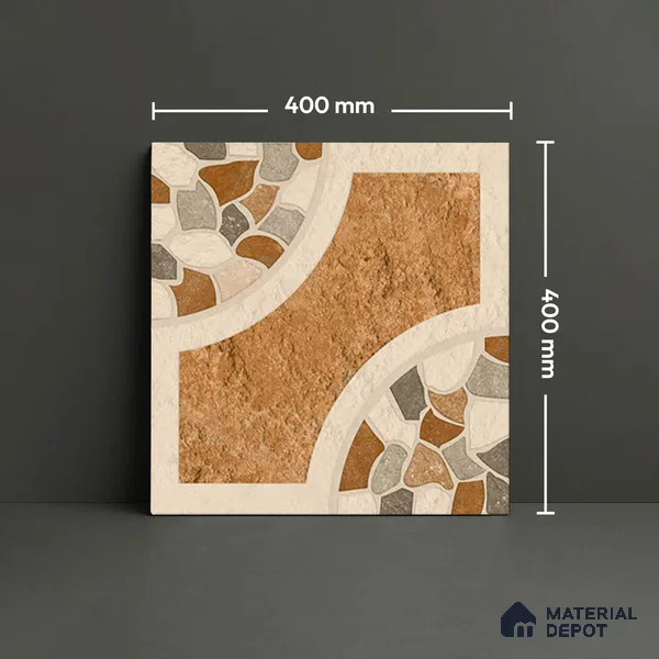 Patterned Look Floor Tile TL 09363 | Matte Finish 16 x 16 inch Vitrified Tile - 12 mm | Suitable For Kitchen, Bathroom, Bedroom & Office | Pattern Alignment May Vary | 2-3 mm Spacer is Mandatory