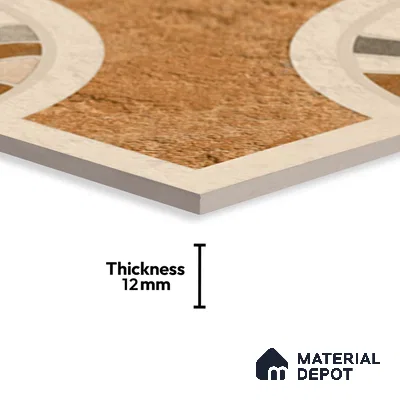 Patterned Look Floor Tile TL 09363 | Matte Finish 16 x 16 inch Vitrified Tile - 12 mm | Suitable For Kitchen, Bathroom, Bedroom & Office | Pattern Alignment May Vary | 2-3 mm Spacer is Mandatory