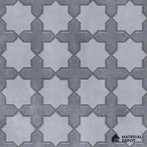 Geometric Look Floor Tile TL 09373 | Matte Finish 16 x 16 inch Vitrified Tile - 12 mm | Suitable For Kitchen, Bathroom, Bedroom & Office | Pattern Alignment May Vary | 2-3 mm Spacer is Mandatory