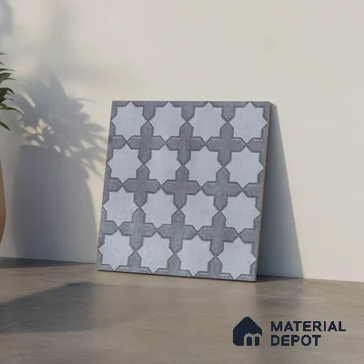 Geometric Look Floor Tile TL 09373 | Matte Finish 16 x 16 inch Vitrified Tile - 12 mm | Suitable For Kitchen, Bathroom, Bedroom & Office | Pattern Alignment May Vary | 2-3 mm Spacer is Mandatory