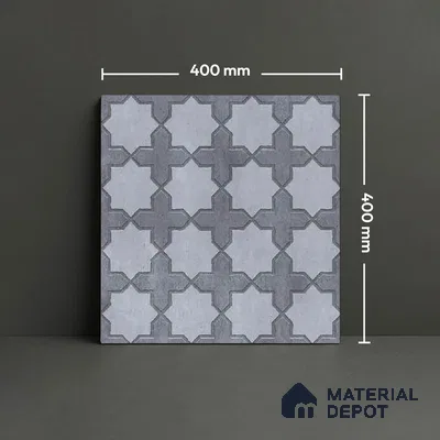 Geometric Look Floor Tile TL 09373 | Matte Finish 16 x 16 inch Vitrified Tile - 12 mm | Suitable For Kitchen, Bathroom, Bedroom & Office | Pattern Alignment May Vary | 2-3 mm Spacer is Mandatory