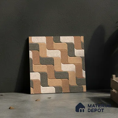 Patterned Look Floor Tile TL 09369 B | Matte Finish 16 x 16 inch Vitrified Tile - 12 mm | Suitable For Kitchen, Bathroom, Bedroom & Office | Pattern Alignment May Vary | 2-3 mm Spacer is Mandatory