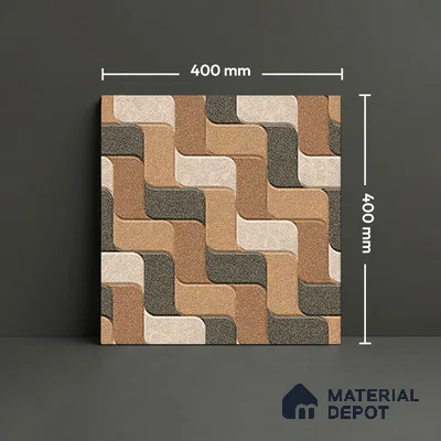 Patterned Look Floor Tile TL 09369 B | Matte Finish 16 x 16 inch Vitrified Tile - 12 mm | Suitable For Kitchen, Bathroom, Bedroom & Office | Pattern Alignment May Vary | 2-3 mm Spacer is Mandatory
