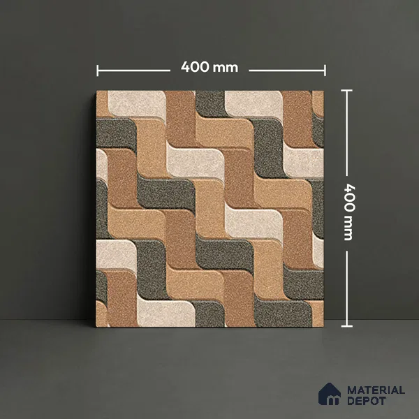 Patterned Look Floor Tile TL 09369 B | Matte Finish 16 x 16 inch Vitrified Tile - 12 mm | Suitable For Kitchen, Bathroom, Bedroom & Office | Pattern Alignment May Vary | 2-3 mm Spacer is Mandatory