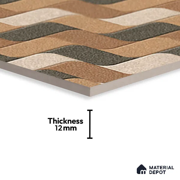 Patterned Look Floor Tile TL 09369 B | Matte Finish 16 x 16 inch Vitrified Tile - 12 mm | Suitable For Kitchen, Bathroom, Bedroom & Office | Pattern Alignment May Vary | 2-3 mm Spacer is Mandatory