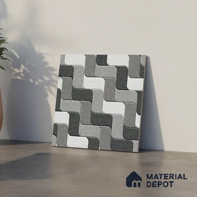 Patterned Look Floor Tile TL 09369 | Matte Finish 16 x 16 inch Vitrified Tile - 12 mm | Suitable For Kitchen, Bathroom, Bedroom & Office | Pattern Alignment May Vary | 2-3 mm Spacer is Mandatory