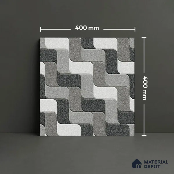 Patterned Look Floor Tile TL 09369 | Matte Finish 16 x 16 inch Vitrified Tile - 12 mm | Suitable For Kitchen, Bathroom, Bedroom & Office | Pattern Alignment May Vary | 2-3 mm Spacer is Mandatory