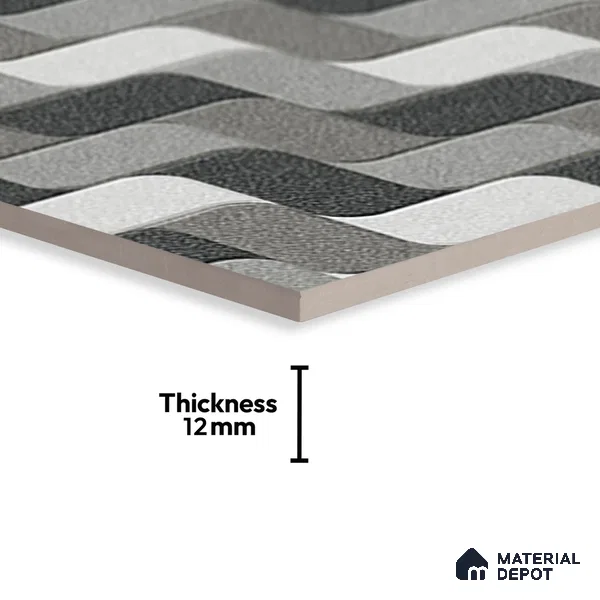 Patterned Look Floor Tile TL 09369 | Matte Finish 16 x 16 inch Vitrified Tile - 12 mm | Suitable For Kitchen, Bathroom, Bedroom & Office | Pattern Alignment May Vary | 2-3 mm Spacer is Mandatory