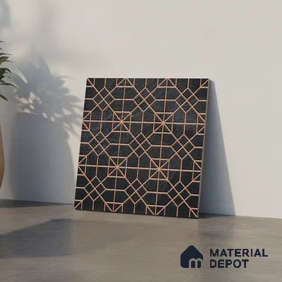 Stone Look Floor Tile TL 09374 | Matte Finish 16 x 16 inch Vitrified Tile - 12 mm | Suitable For Kitchen, Bathroom, Bedroom & Office | Pattern Alignment May Vary | 2-3 mm Spacer is Mandatory