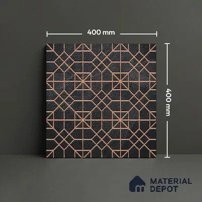 Stone Look Floor Tile TL 09374 | Matte Finish 16 x 16 inch Vitrified Tile - 12 mm | Suitable For Kitchen, Bathroom, Bedroom & Office | Pattern Alignment May Vary | 2-3 mm Spacer is Mandatory