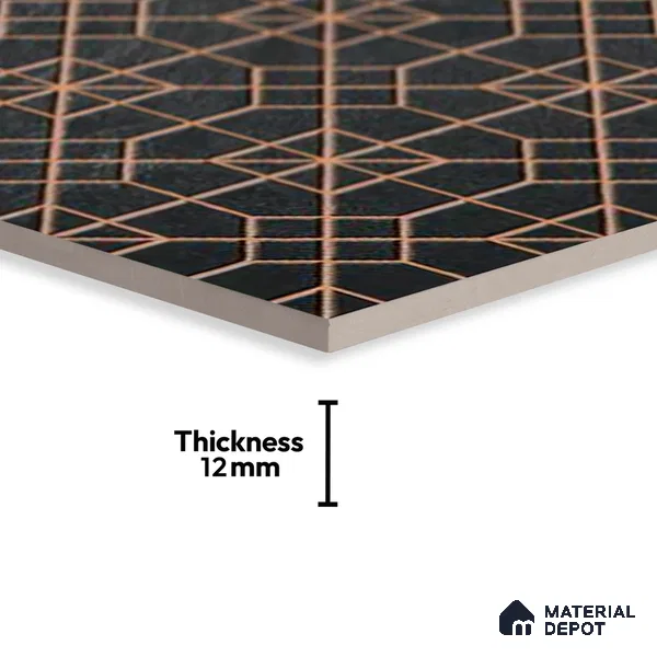 Stone Look Floor Tile TL 09374 | Matte Finish 16 x 16 inch Vitrified Tile - 12 mm | Suitable For Kitchen, Bathroom, Bedroom & Office | Pattern Alignment May Vary | 2-3 mm Spacer is Mandatory