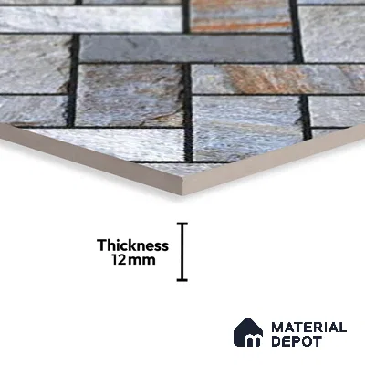 Stone Look Floor Tile TL 09382 | Matte Finish 16 x 16 inch Vitrified Tile - 12 mm | Suitable For Kitchen, Bathroom, Bedroom & Office | Pattern Alignment May Vary | 2-3 mm Spacer is Mandatory