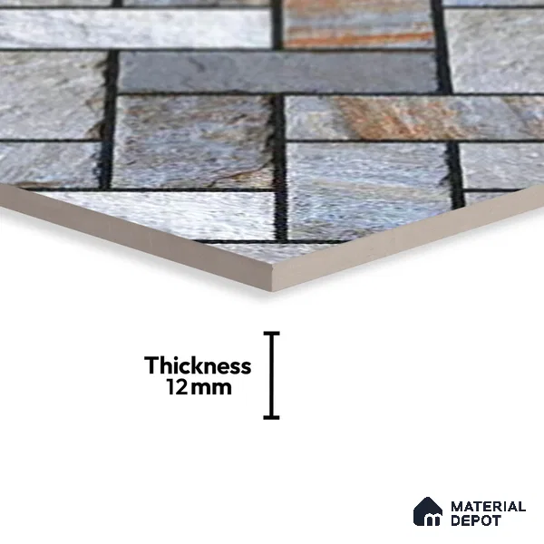 Stone Look Floor Tile TL 09382 | Matte Finish 16 x 16 inch Vitrified Tile - 12 mm | Suitable For Kitchen, Bathroom, Bedroom & Office | Pattern Alignment May Vary | 2-3 mm Spacer is Mandatory