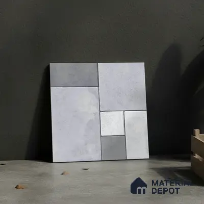 Stone Look Floor Tile TL 09372 | Matte Finish 16 x 16 inch Vitrified Tile - 12 mm | Suitable For Kitchen, Bathroom, Bedroom & Office | Pattern Alignment May Vary | 2-3 mm Spacer is Mandatory