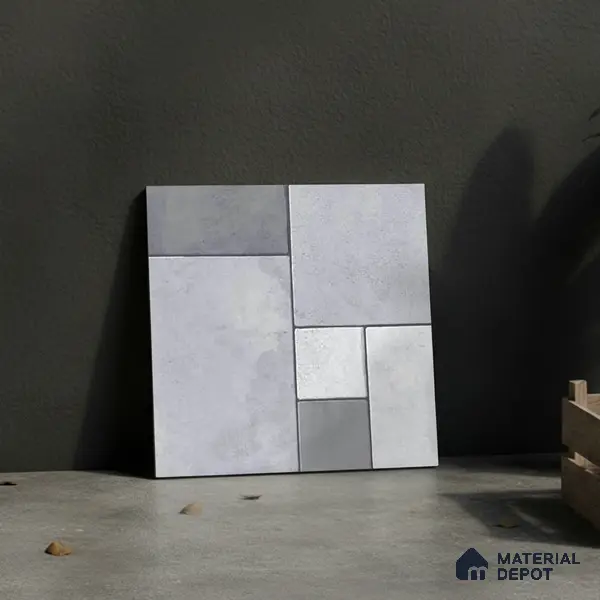 Stone Look Floor Tile TL 09372 | Matte Finish 16 x 16 inch Vitrified Tile - 12 mm | Suitable For Kitchen, Bathroom, Bedroom & Office | Pattern Alignment May Vary | 2-3 mm Spacer is Mandatory